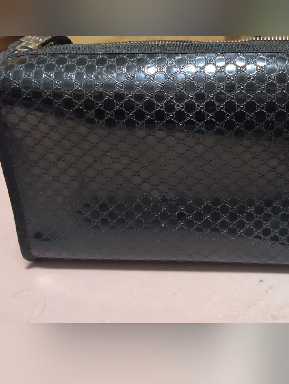 Authentic Gucci Vintage Black Jelly Toiletries Bag